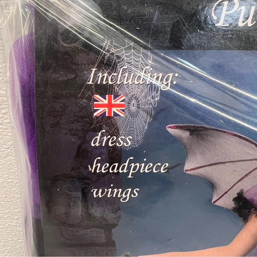 NWT Girls‎ Bat Witch Costume Halloween Cosplay Fancy Dress Up with Bat Wings XL